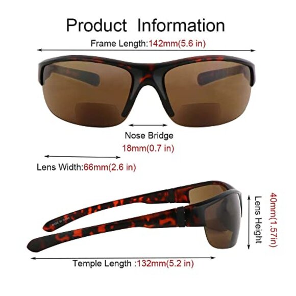 3 Pack Bifocal Sunglasses UV Protection Reading Glasses Outdoor Sports